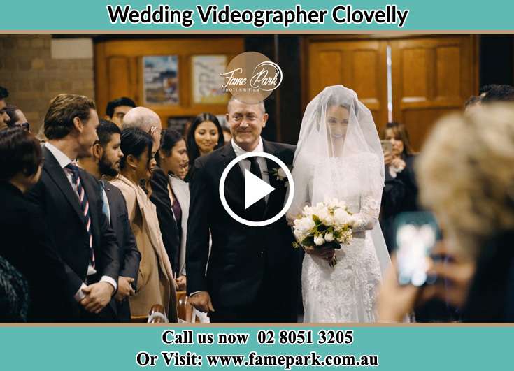 Bride and her father walking the aisle Clovelly NSW 2031