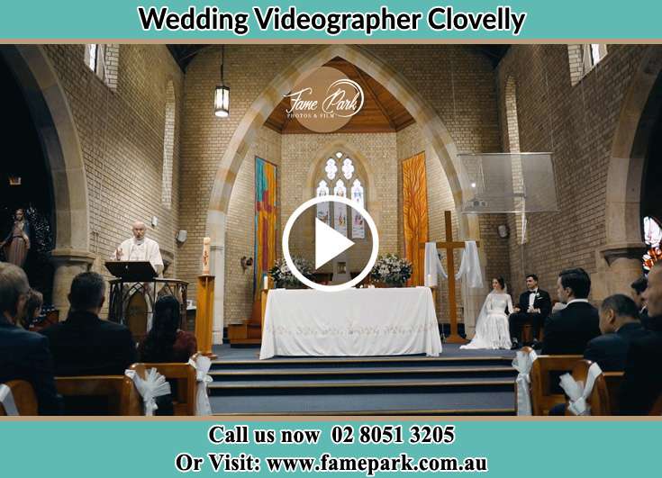 Bride and Groom during the church wedding ceremony Clovelly NSW 2031