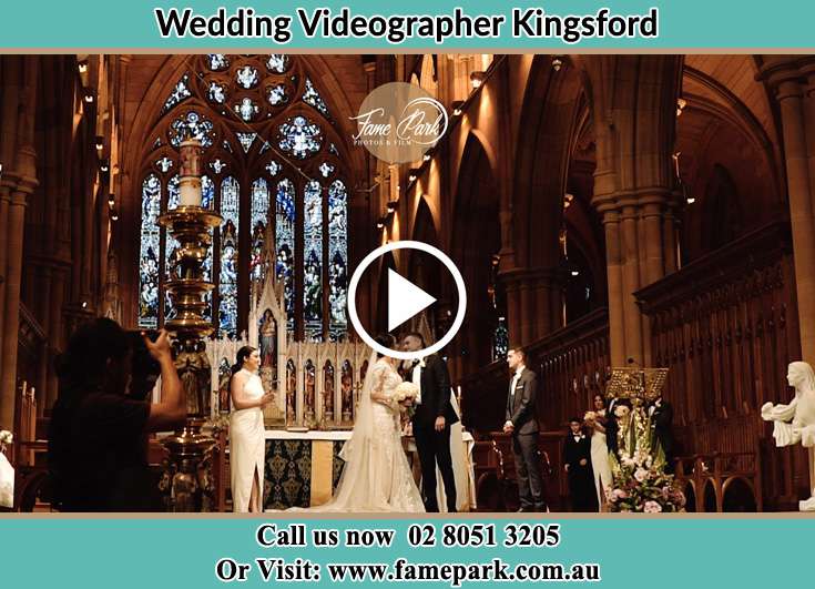 Bride and Groom kissed at the altar Kingsford NSW 2032