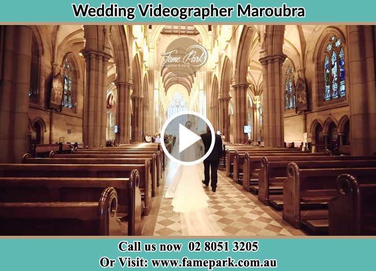 Bride and Groom walking at the aisle Maroubra NSW 2035