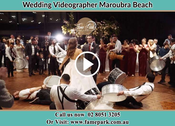 Bride and Groom at the reception Maroubra Beach NSW 2035