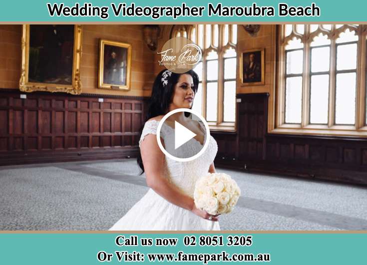 Bride walking at the church Maroubra Beach NSW 2035