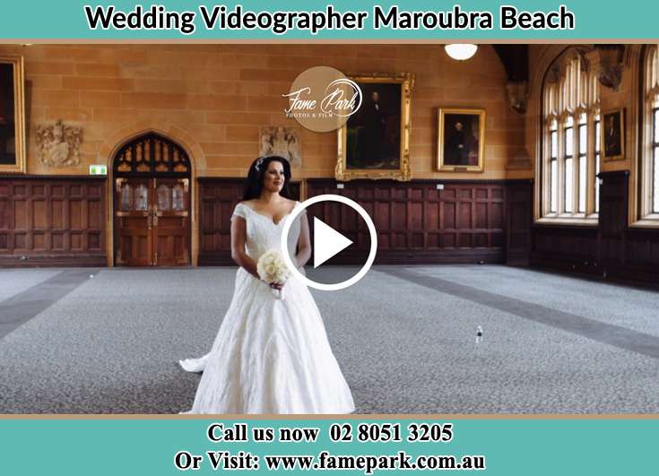 Bride walking in the church Maroubra Beach NSW 2035