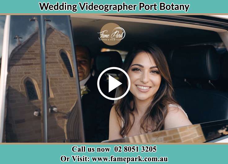 The Bride inside her wedding car Port Botany NSW 2036